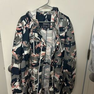 American rag hooded oversized rain jacket
